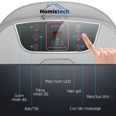 Bồn ngâm chân Acevivi - Homistech - bảng điều khiển