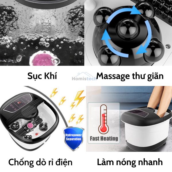 Bồn ngâm chân Acevivi - Homistech - tính năng