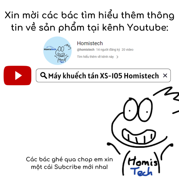 Homistech - Máy khuếch tán xs-105 - kênh youtube